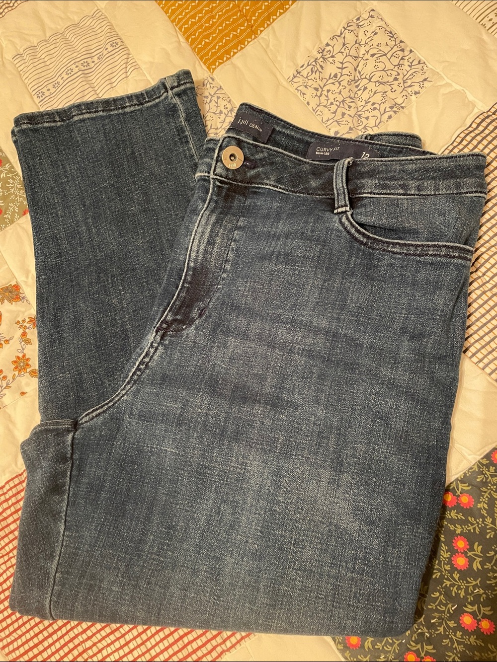 J.Jill Denim Curvy Fit 5 pocket Slim Leg Crop Jeans w/2% spandex